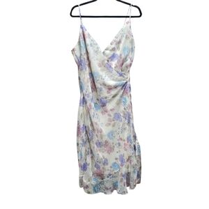 New York & Company Floral Midi Dress in Cream and Purple